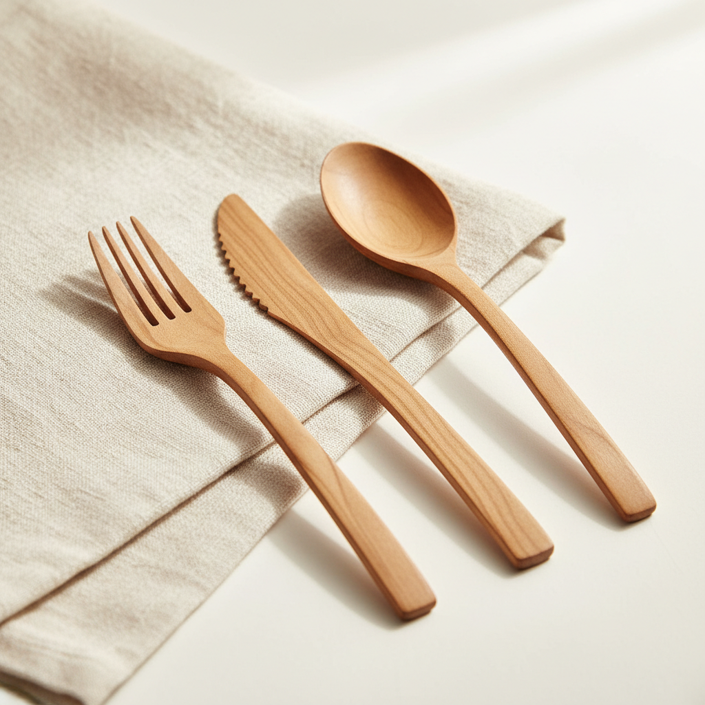 Wooden cutlery set